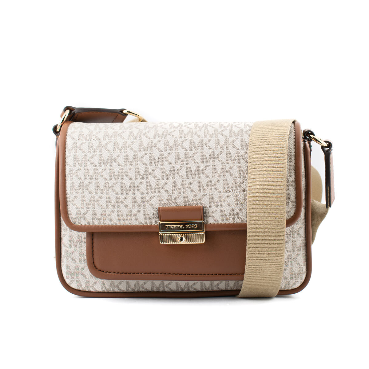 Borsa A Tracolla Michael Kors Bradshaw Beige 24 X 17 X 10 cm