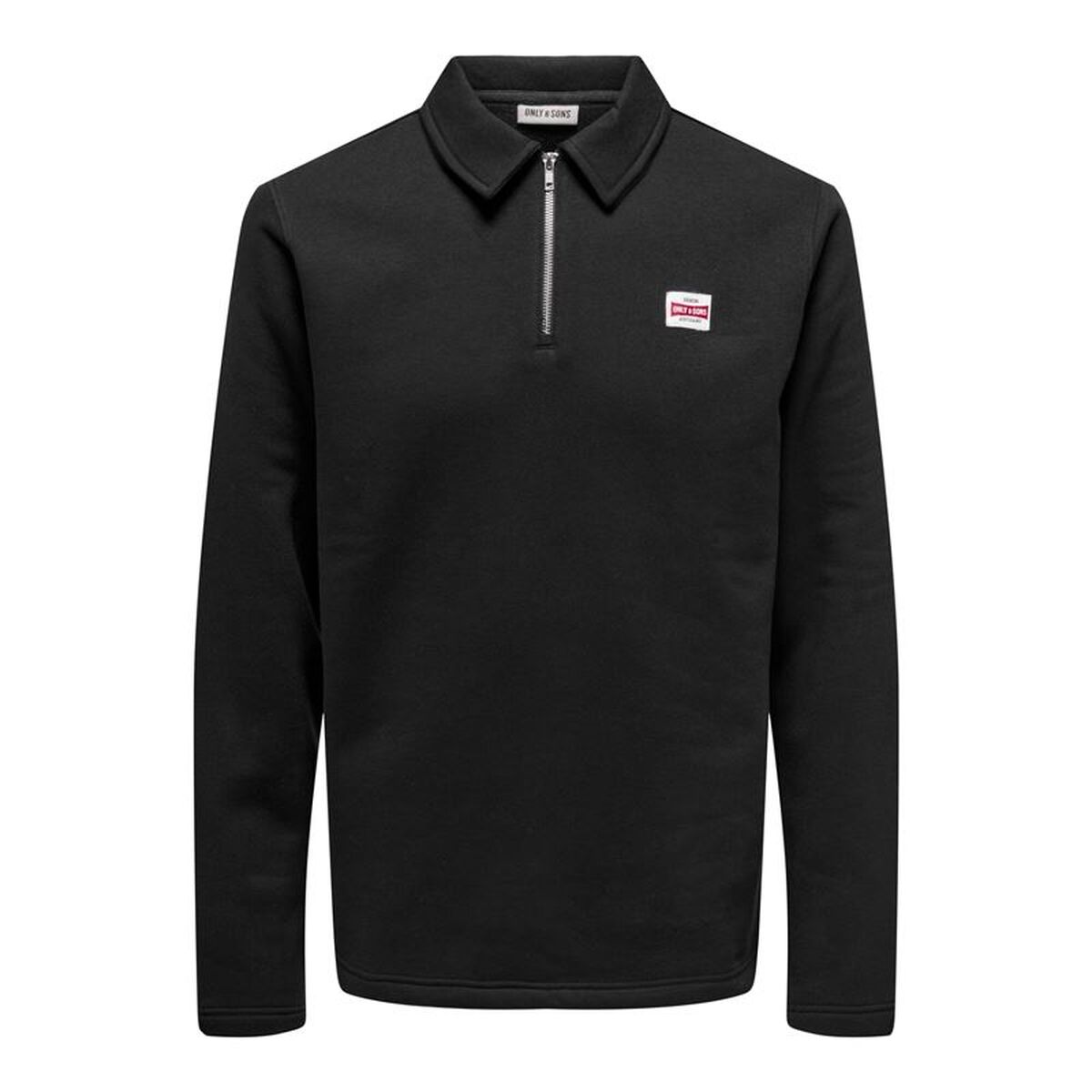 Felpa Senza Cappuccio Uomo Only & Sons Onsdawson Reg Halfzip Sweat Nero Taglia:l