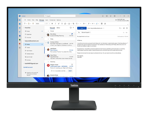 Lenovo Monitor 23,8 Led Ips 16:9 Fhd 6 Ms 250 Cdm, Vga/hdmi, S24-4e
