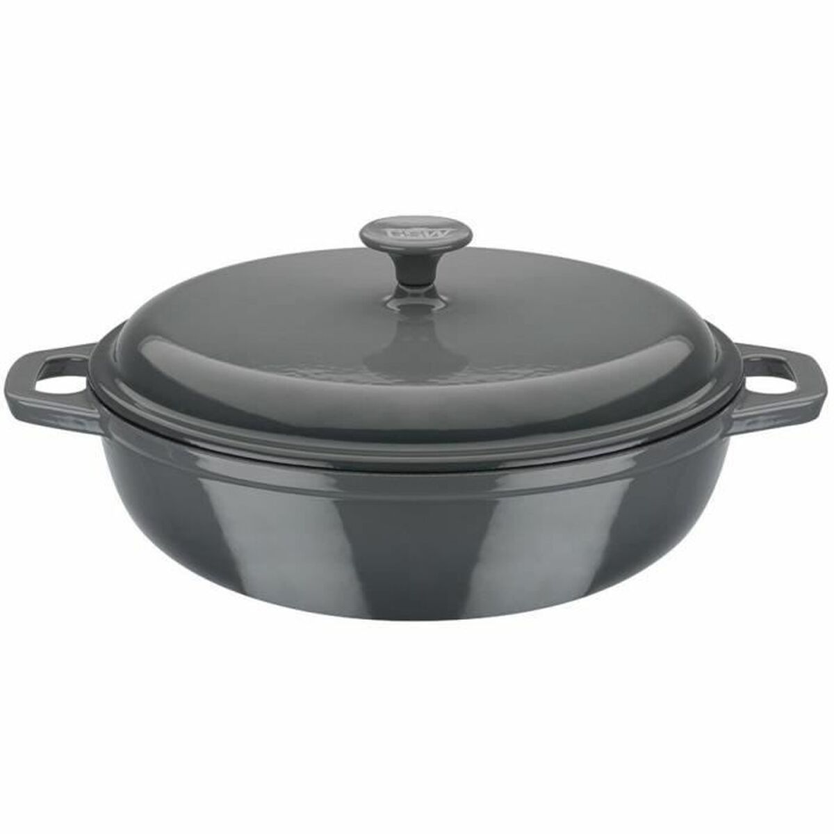 Casseruola Con Coperchio Gsw Grigio 36 X 14 X 36 Cm Ferro Fuso Ø 30 cm