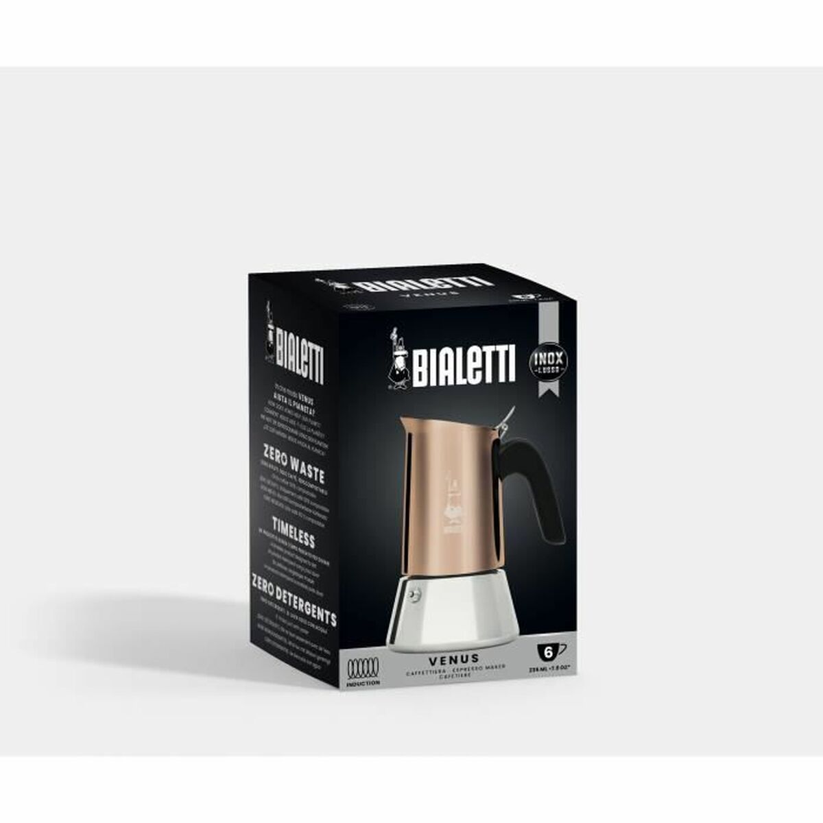 Caffettiera Italiana Bialetti New Venus Alluminio 6 Tazze 0,24 L