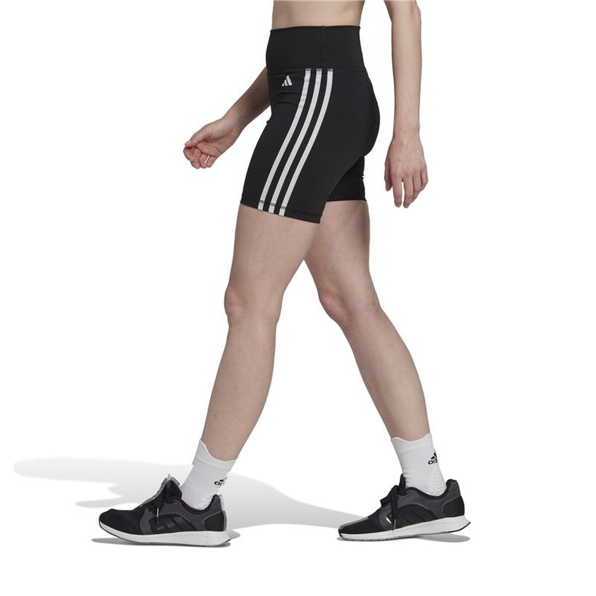 Pantaloncini Sportivi Da Donna Adidas Essentials HigH-Waisted Nero Taglia:xs - Image 4