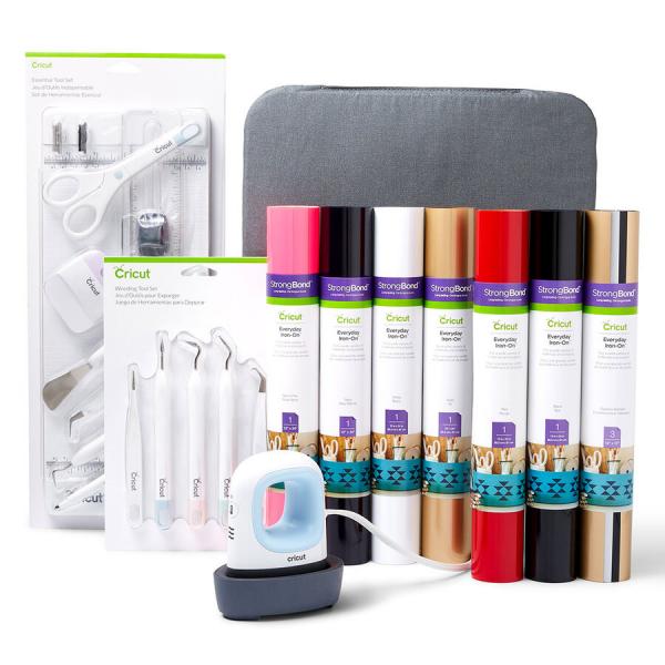 Cricut Easypress Mini Bundle Blu, Bianco (joy Starter Pack)
