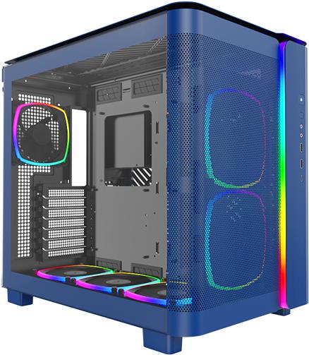 Montech King 95 Pro MidI-Tower Tempered Glass Argb - Berliner Blau - Gut Ausgestatteter MidI-Tower - Vorderseite Und Seitenteil Aus Tempered Glass -