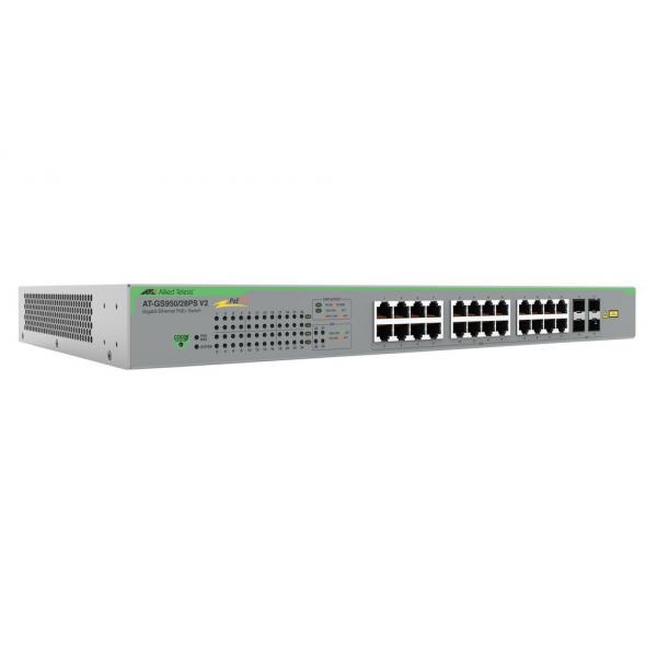 Allied Telesis AT-Gs950/28psv2-50 Switch Di Rete Non Gestito Gigabit Ethernet [10/100/1000] Supporto Power Over Ethernet [poe] Grigio (gigabit Websma