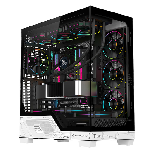Itek Case Nebralux 01 Gaming  Tower Atx  4x12cm Argb Fan  2xusb3  TypE-C  Temp Glass Side  Front pa