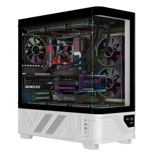 Itek Case Netron Curved Gaming  Tower Atx 3x12cm Argb Fan 2xusb3 TypE-C Temp Glass Side  Front Pan