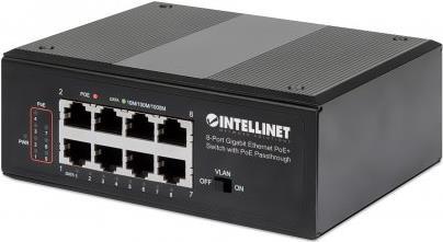 Intellinet IpS-08G-95w 8-Port Gigabit Ethernet Poe+ Switch With Poe Passthrough - Switch - Unmanaged - 8 X 10/100/1000 (poe+) - An DiN-Schiene Montie