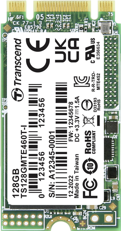 Transcend Ts128gmte460T-I Ssd 128gb M.2 2242 Pcie Gen3x2 Nvme 3d Tlc Bics5 DraM-Less Pe - <p>er Is Geen Uitgebreide Omschrijving Beschikbaar</p> (ts1