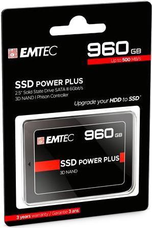 Emtec X150 Power Plus 3d Nand - Ssd - 960 Gb - Intern - 2.5" (6.4 Cm) - Sata 6gb/s
