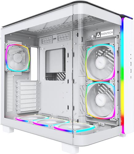 Montech King 95 Pro MidI-Tower Tempered Glass Argb - Weiß - Gut Ausgestatteter MidI-Tower - Vorderseite Und Seitenteil Aus Tempered Glass - Linkes se