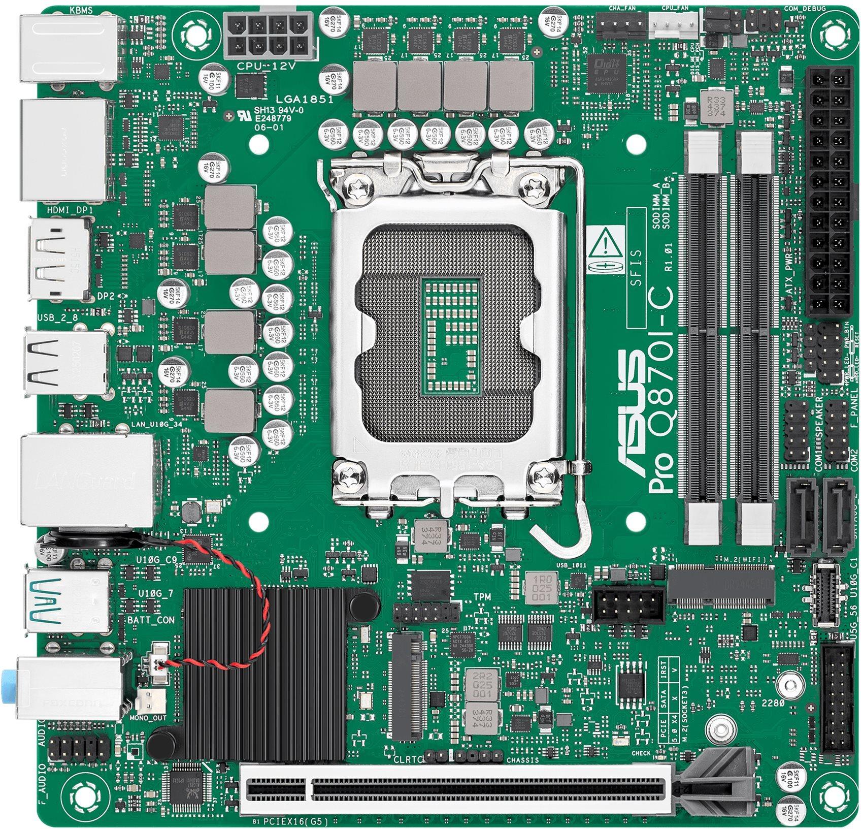Asus Pro Q870I-C-Csm 90mb1mpP-M0eayc MinI-ItX-Mainboard – Lga1851 – Intel Q870 – UsB-C 3.2 Gen2 – Usb 3.2 Gen1/gen2 – Gigabit Lan – IgpU-Suppor (90mb
