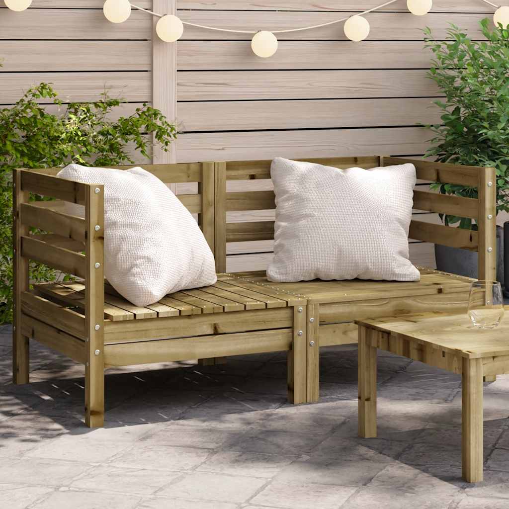 Divani Angolari Da Giardino 2pz In Legno Di Pino Impregnato