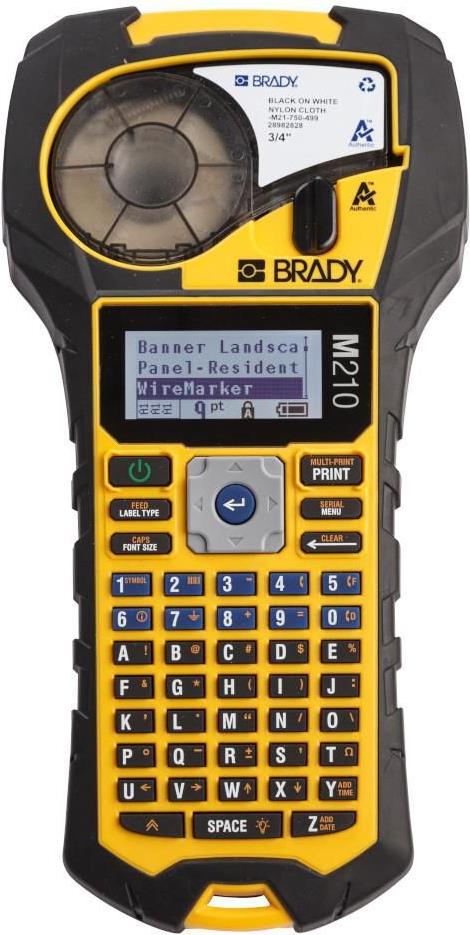 Brady, M210 Etikettendrucker, Kartonverpackung, Mobiles Beschriftungsgerät, EndloS- Und Etikettendruck, AbC-Tastatur, Max. Breite 19,05mm, 203dpi (15