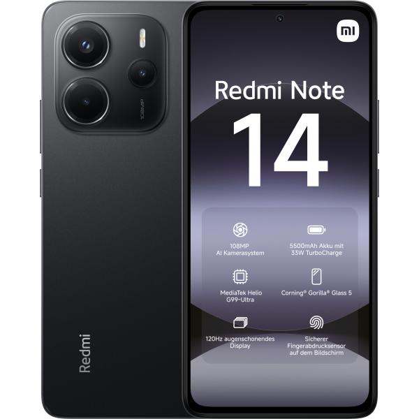 Xiaomi Smartphone Redmi Note 14 6+128gb 6.67 4g Midnight Black Nfc