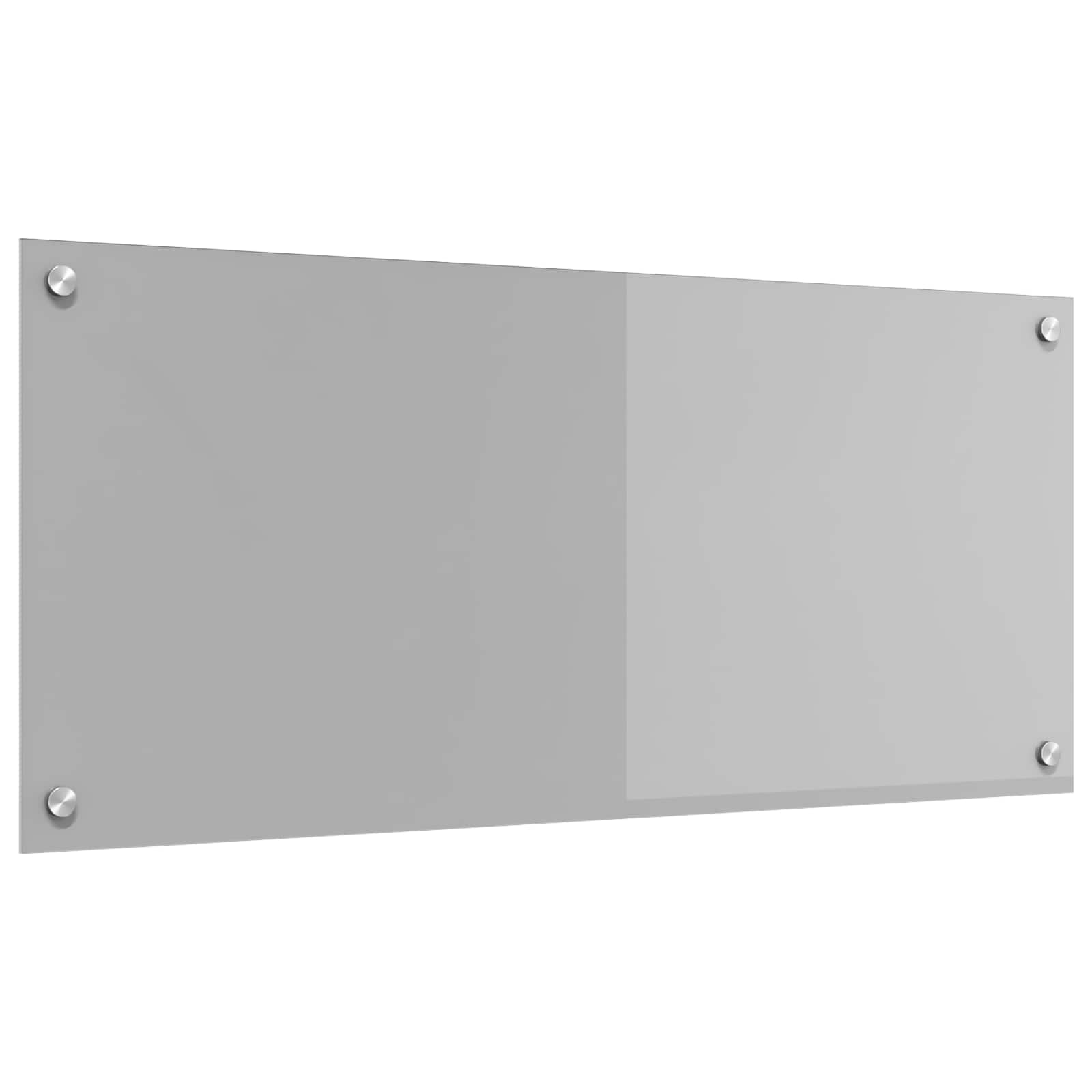 Rivestimento Da Cucina Grigio Chiaro 90 X 40 Cm Vetro Temperato