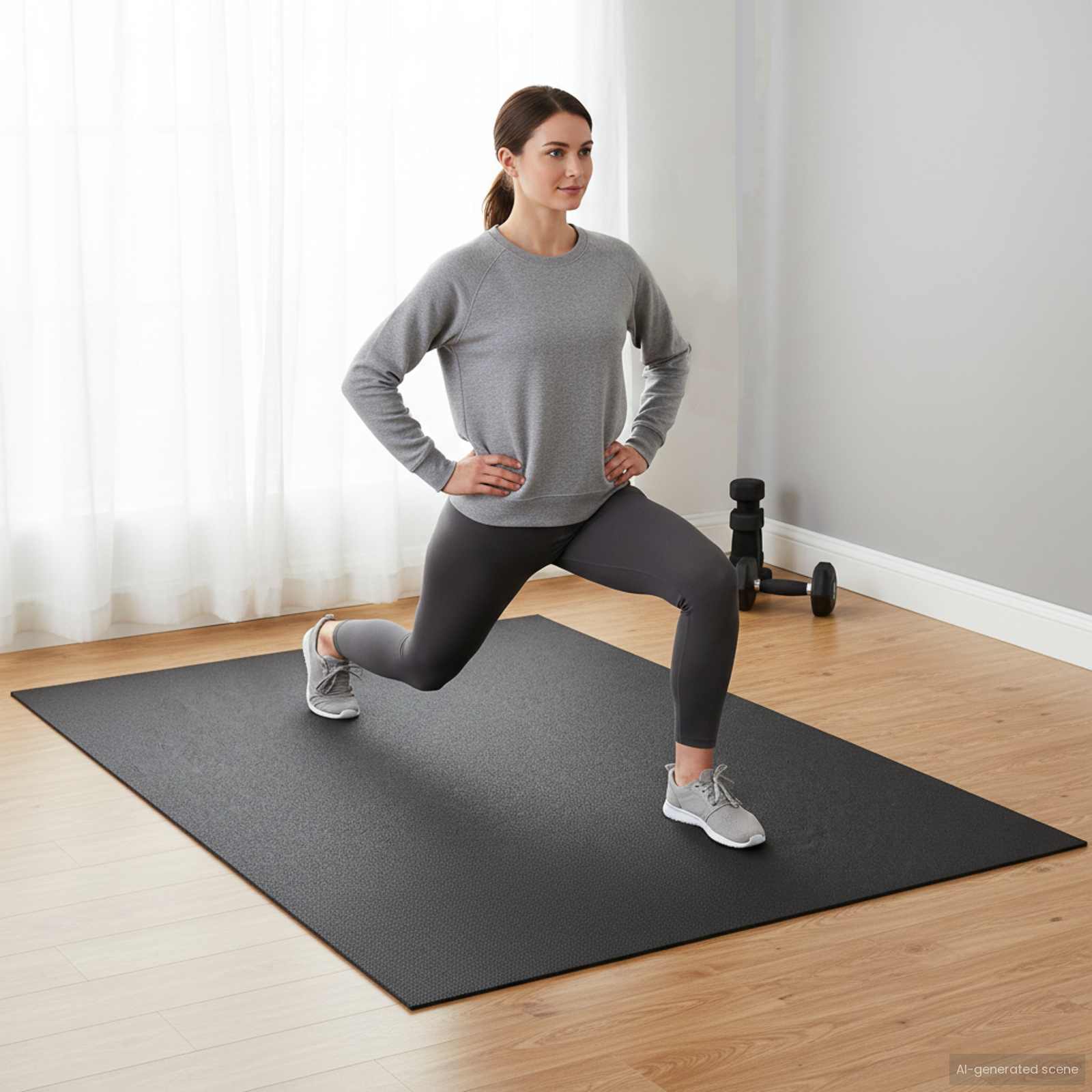 Tappetino Di Protezione Sportiva Nero 243 X 152 X 0,6 Cm Pvc - Image 3