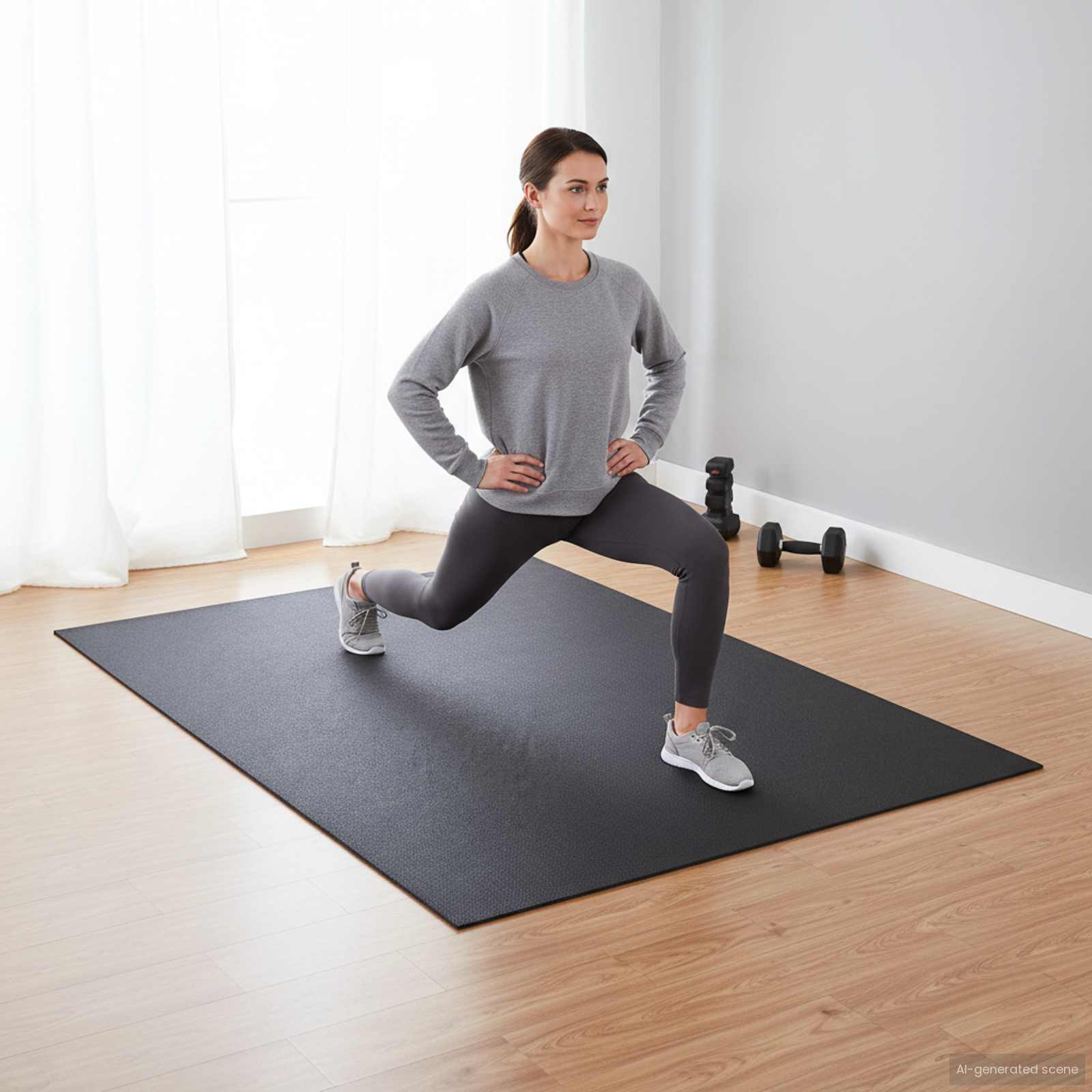 Tappetino Di Protezione Sportiva Nero 213 X 152 X 0,6 Cm Pvc - Image 3