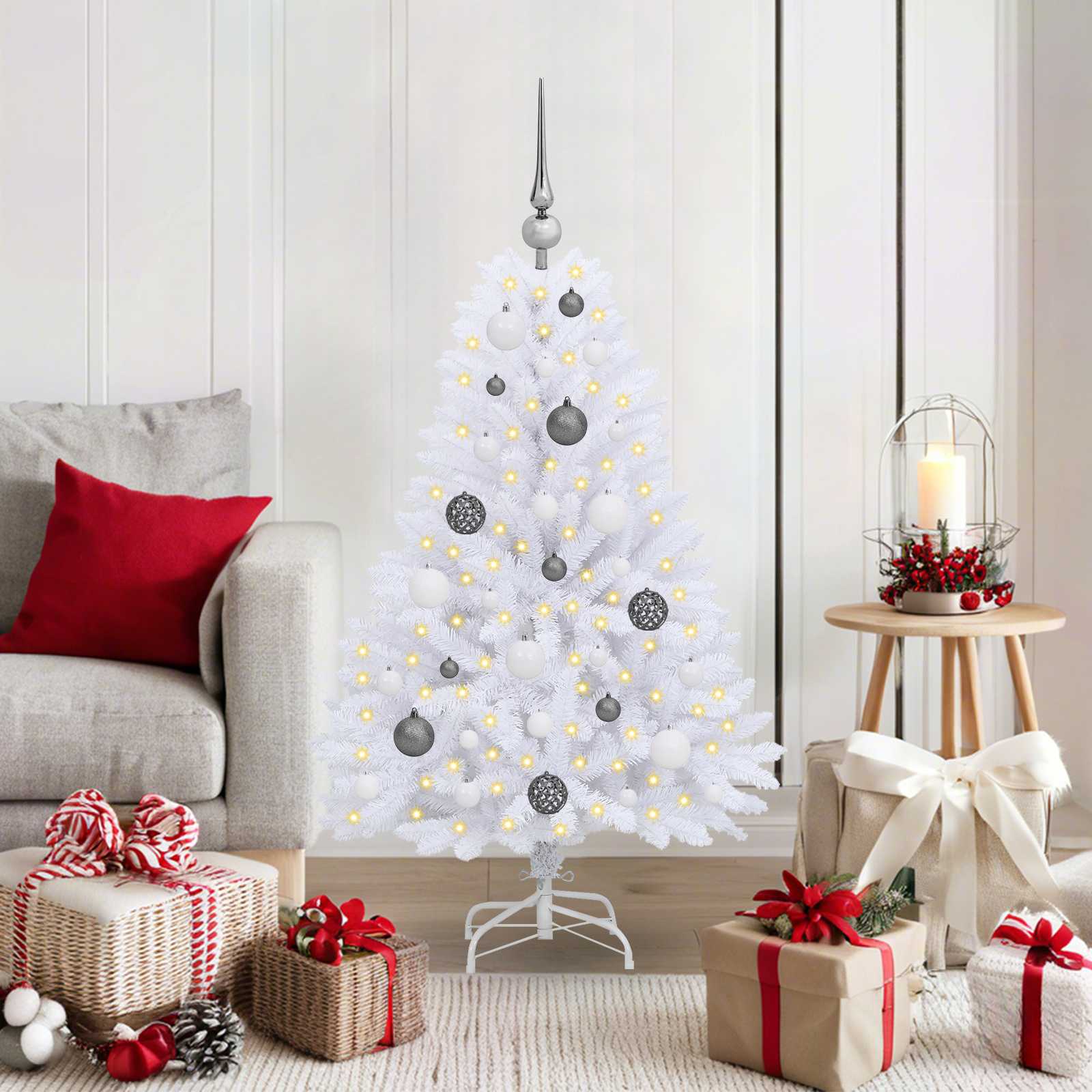 Albero Di Natale Artificiale Bianco 68 X 68 X 120 cm