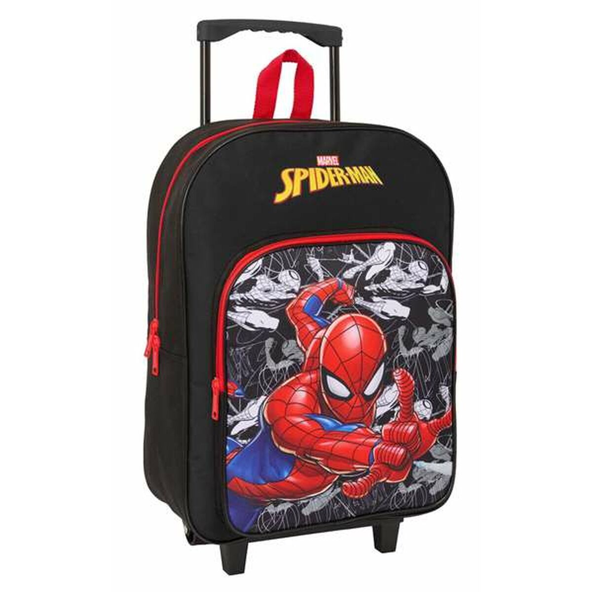 Trolley Per La Scuola SpideR-Man Nero Rosso 32 X 42 X 14 cm