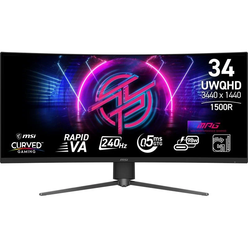 Msi Mpg 346cqrfde X24 GaminG-Monitor - Gebogen - 86.4 Cm (34") - 3440 X 1440 Uwqhd @ 240 Hz - Rapid Va - 400 Cd/m² - 4000:1 - Displayhdr 400 - 0.5 ms