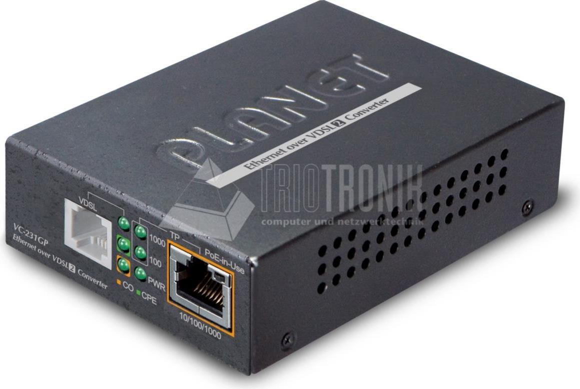 Planet VC-231gp - Medienkonverter - Gige, Ethernet Over Vdsl2 - 10basE-T, 100basE-Tx, 1000basE-T, Vdsl2 - RJ-45 / RJ-11 - Bis Zu 1,4 Km (vC-231gp)