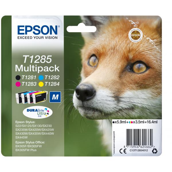 Epson Cart Ink Multipack T128 (nero, Ciano, Magenta, Giallo), Serie M Volpe