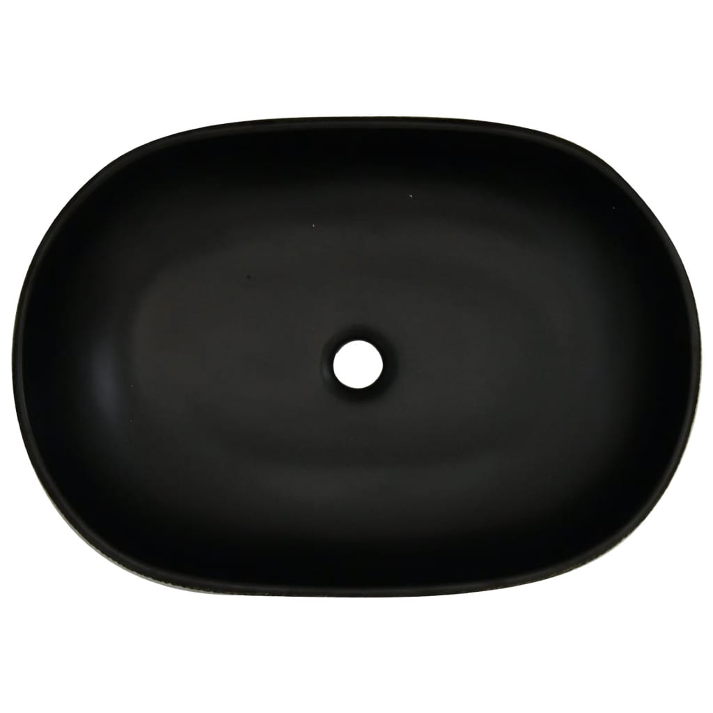 Lavabo Da Appoggio Grigio E Nero Ovale 59x40x14 Cm Ceramica - Image 5