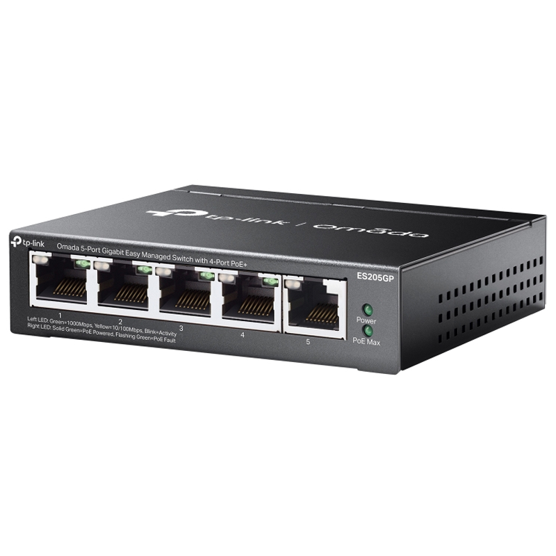 Omada (tP-Link) Es205gp - Switch Easy Managed 5 Pt Lan Gigabit Con 4 Pt Poe+