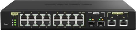 Qnap QsW-M2116P-2t2s - Switch - Managed - 16 X 100/1000/2.5g (poe+) + 2 X 10 Gigabit Sfp+ + 2 X 100/1000/2.5/5/10g (poe++) - Desktop, An Rack Montier