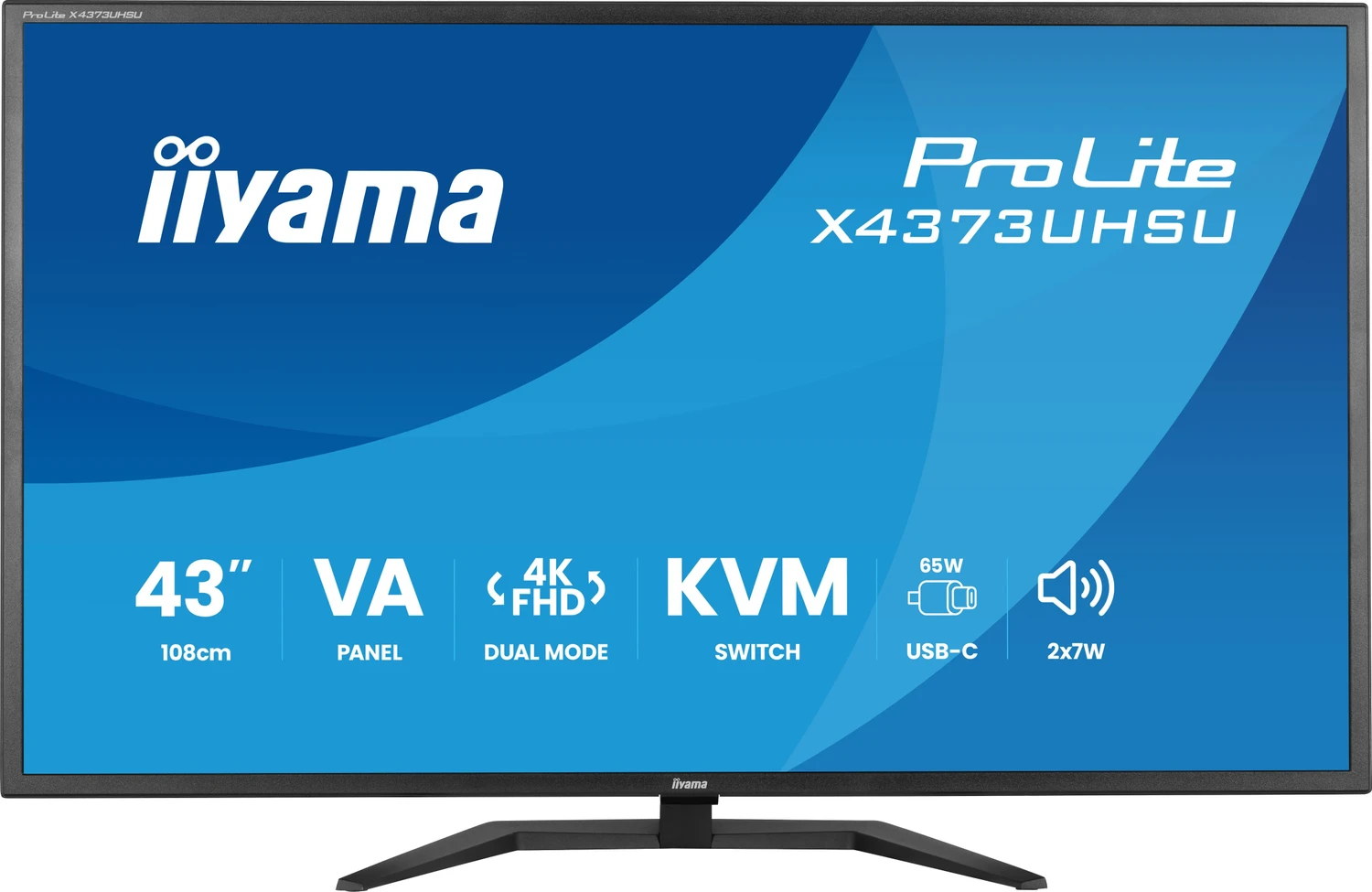 Iiyama Prolite X4373uhsU-B2 Monitor 108?cm (42,5") 4k Uhd – Hdmi/dp/usB-C/usb – Schwarz