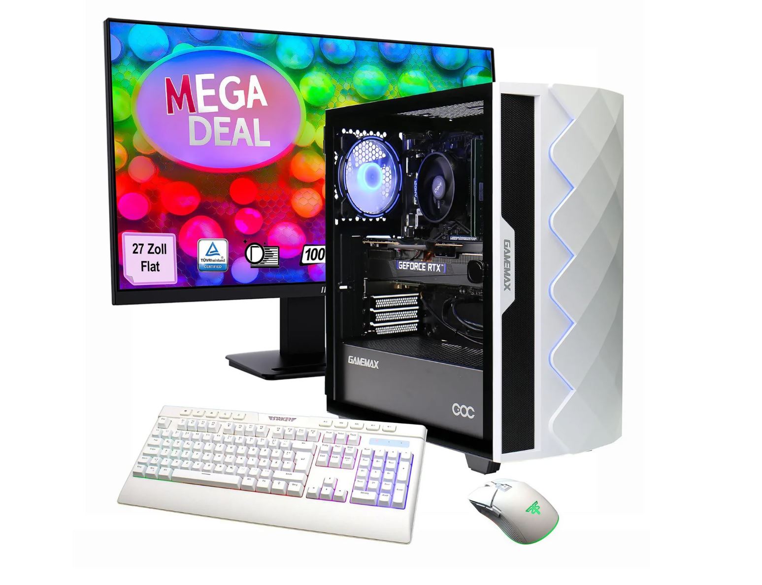 Hyrican Gamemax Megadeal Diamond Wt Set2702 - Ryzen 7 5700x - 16gb Ram - 1tb Ssd - Rtx 4060 - Msi 27" Monitor (set02702)