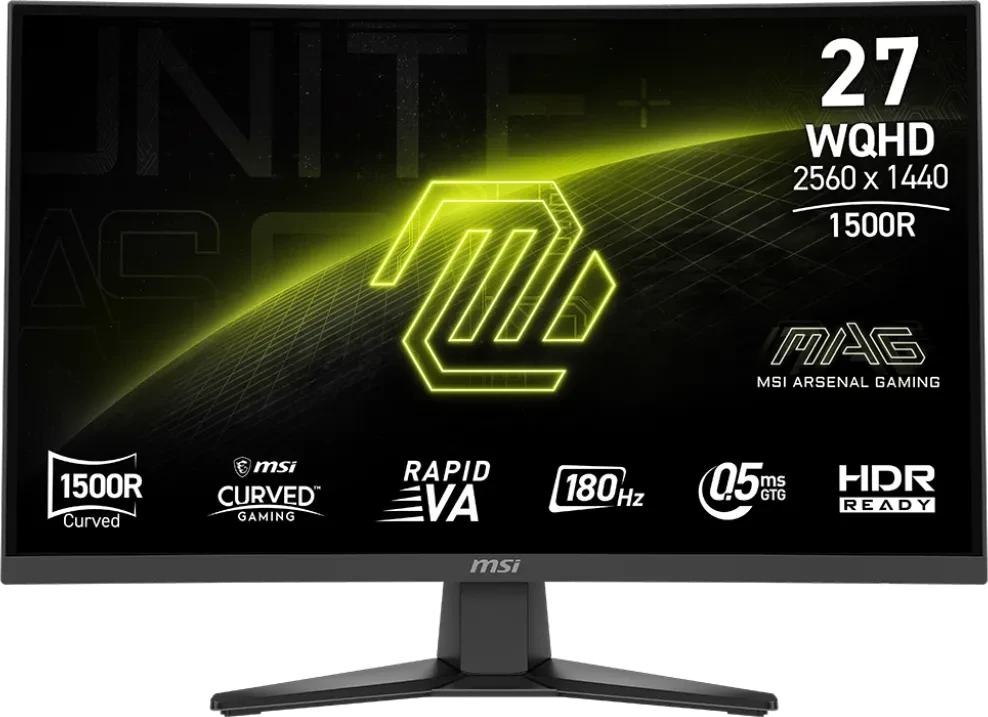 Msi Mag 275cqfde E18 GaminG-Monitor 68.6 Cm (27 Zoll), Schwarz, Qhd, RapiD-Va, Curved, HD-Ready, 180hz Panel (9s6-3ce91H-010)