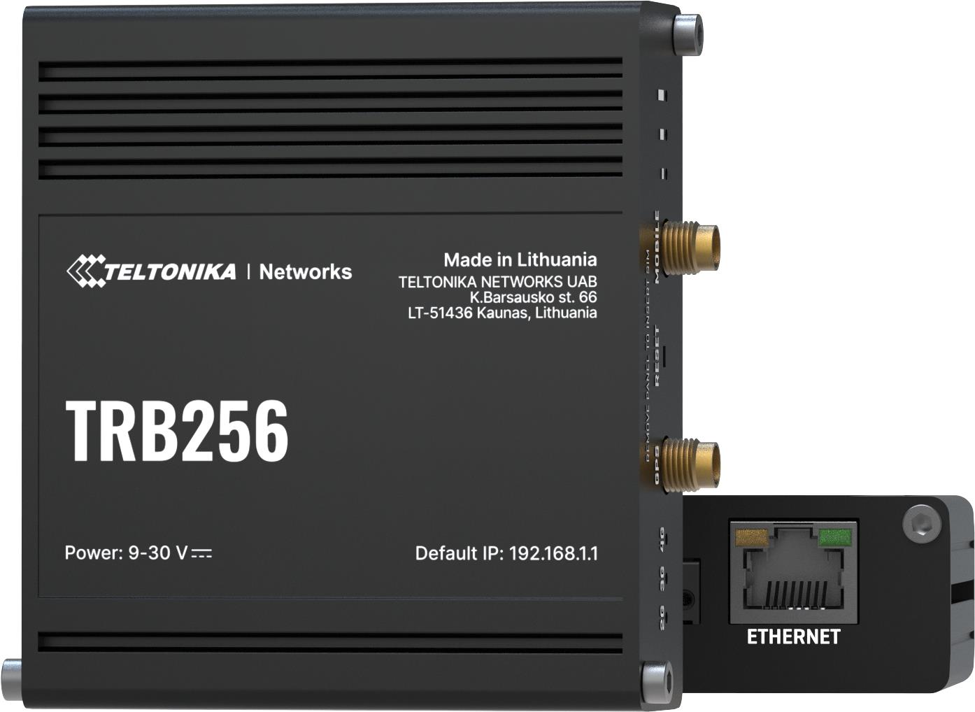 Teltonika Trb256 - Schwarz - Aluminium - Ip30 - Ce: En Iec 62368-1:2020 + A11:2020 - En Iec 62311:2020 Rcm: As/nzs 62368.1:2022 Cb: Iec... - Extern -