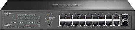 TP-Link 20-Port 1g Easy Managed Switch 16-P Poe+ Steel Case And Fanless (es220gp)