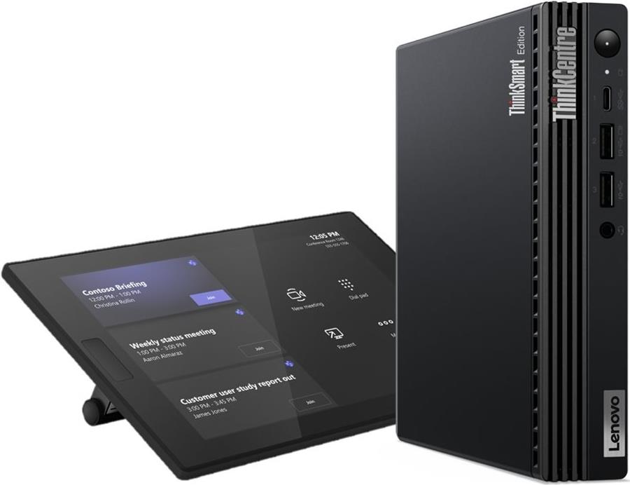 Lenovo Thinksmart Tiny Kit - Kit Für Videokonferenzen (touchscreeN-Konsole, Rechensystem) - Mit 1 Year Lenovo Premier Support - Raven Black (12xh0008