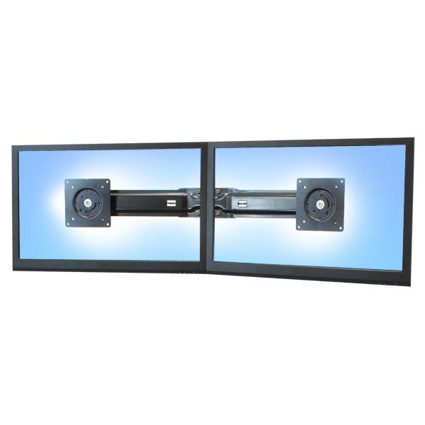 Ergotron Befestigungskit (griff, Halterung Für Zwei Monitore) - Für 2 LcD-Displays - Schwarz - Bildschirmgröße: 43.2-61 Cm (17"-24")