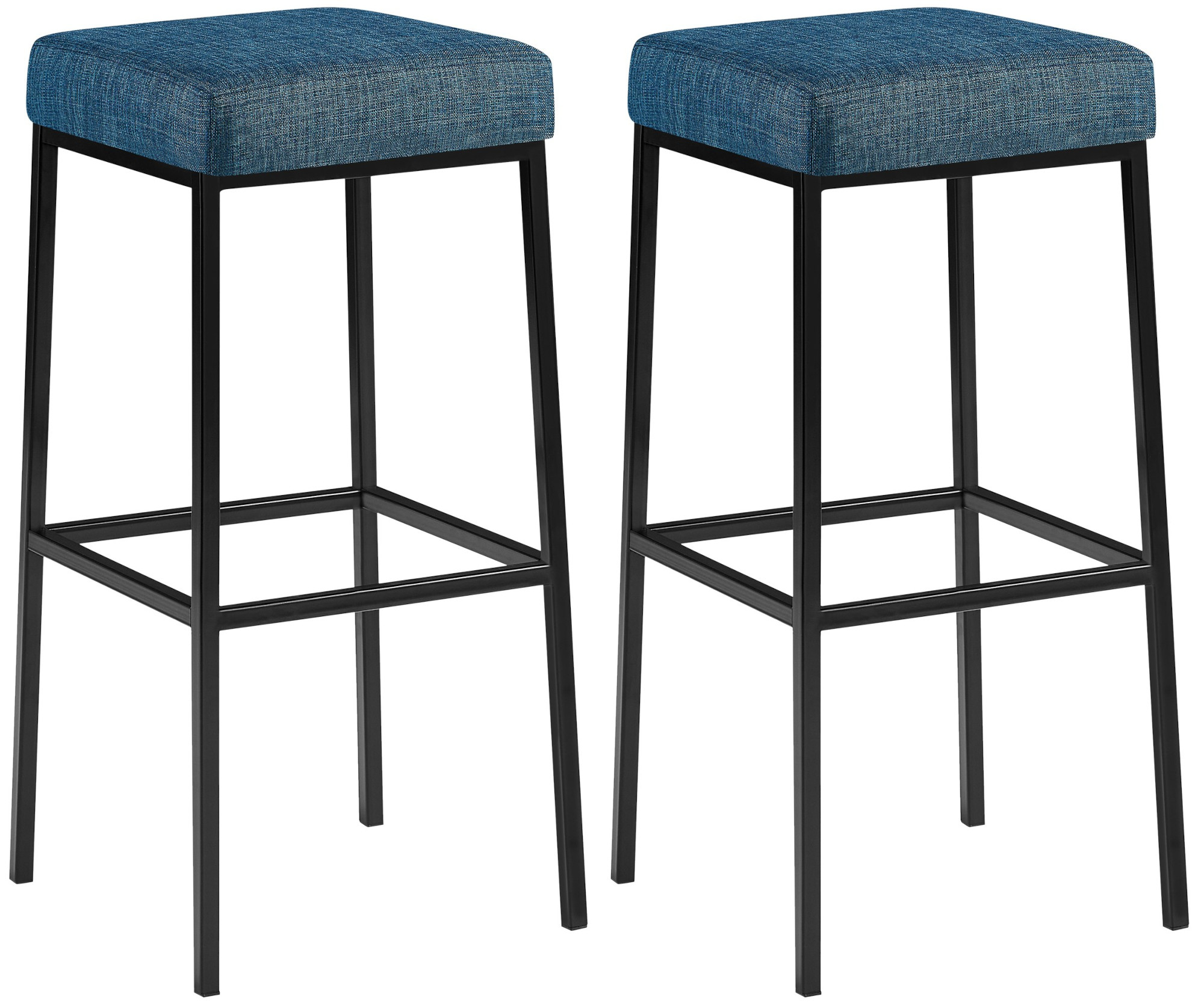 2er Set Barhocker Montreal 85 Stoff Schwarz