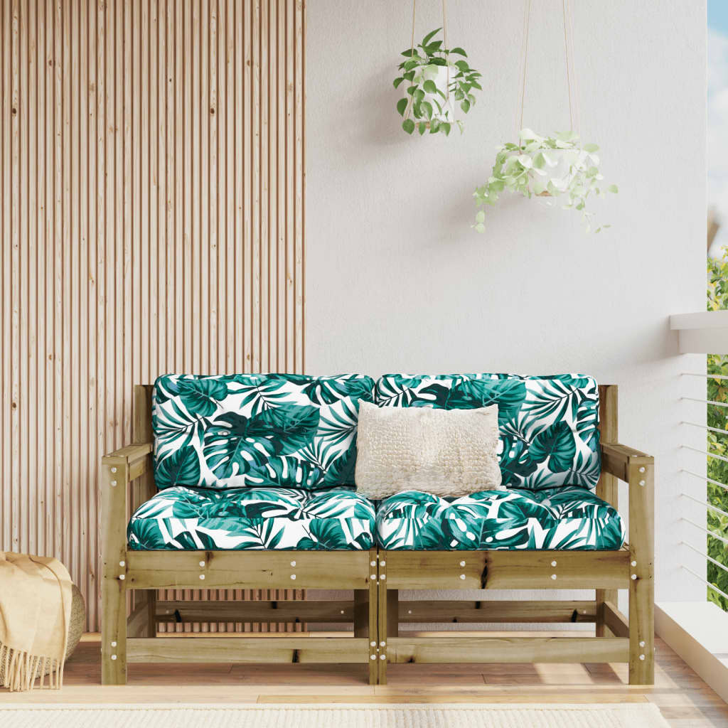 Divani Angolari Da Giardino 2 Pz In Legno Di Pino Impregnato