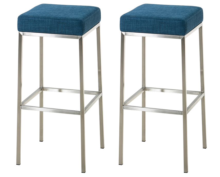 2er Set Barhocker Montreal 80 Stoff Edelstahl
