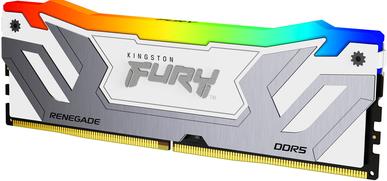 Kingston Fury Renegade Rgb - Ddr5 - Modul - 24gb - Dimm 288-Pin - 4200 Mhz / Pc5-67200 - Cl40 - ON-Die Ecc - Weiß & Silber (kf584cu40rwA-24)