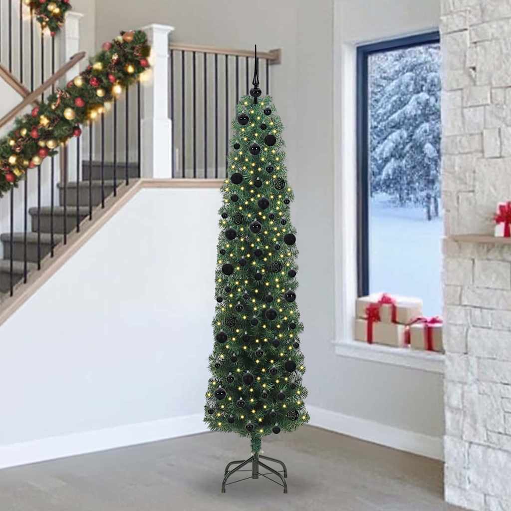 Albero Di Natale Artificiale Con 300 Led Verde 240 cm