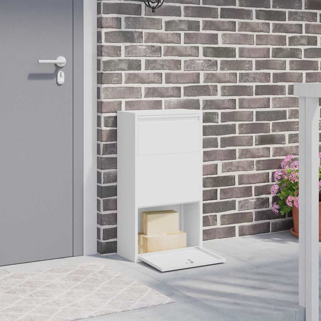 Cassetta Per Pacchi Con Porta Bianco 44 X 22 X 82 Cm Acciaio