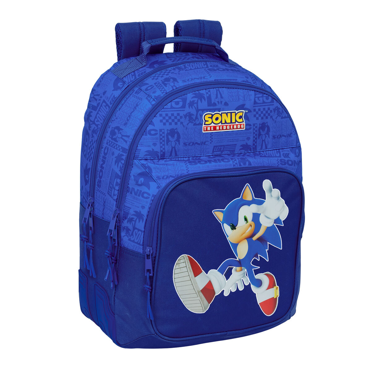 Zaino Scuola Sonic Azzurro 32 X 42 X 15 cm