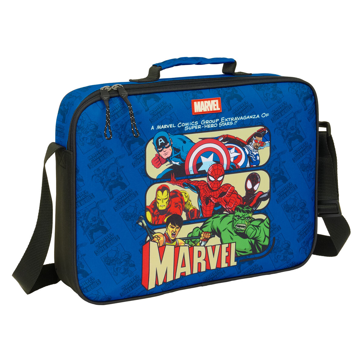 Zaino Scuola The Avengers Azzurro Nero 38 X 28 X 6 cm