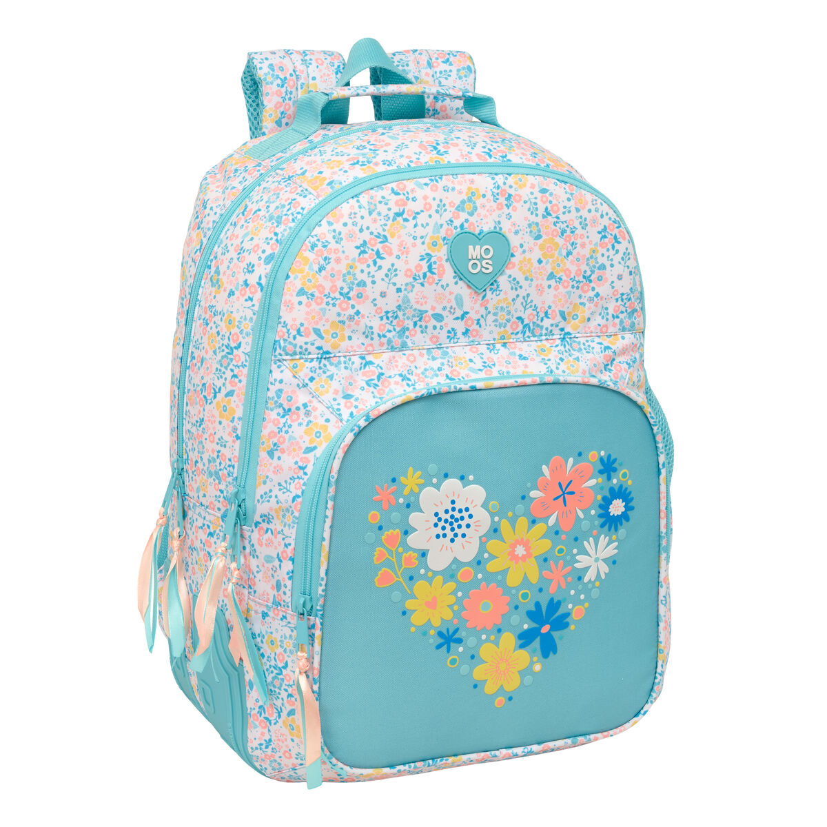 Zaino Scuola Moos Fiori Multicolore 32 X 42 X 15 cm