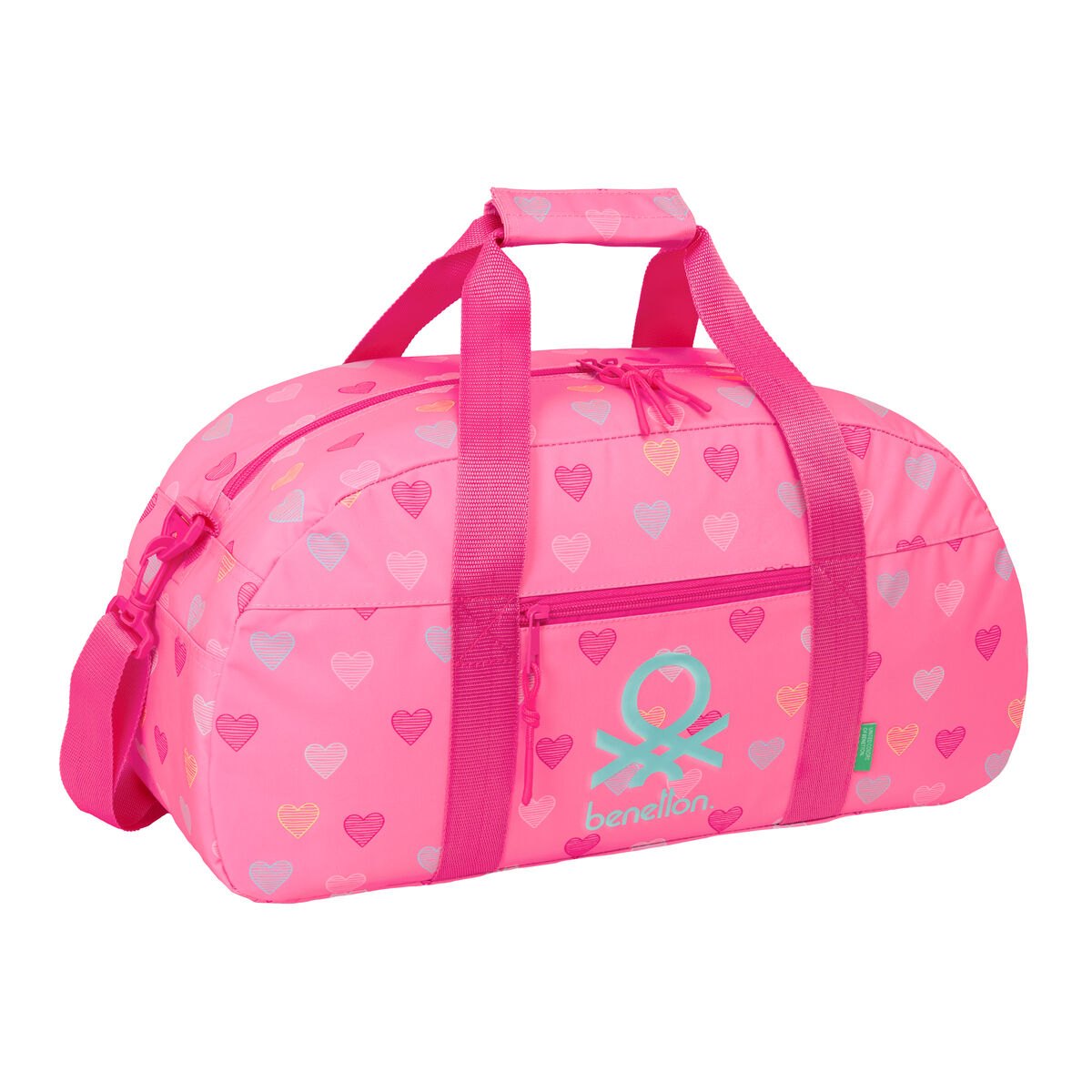 Borsa Da Palestra Benetton Heart Rosa 50 X 26 X 20 cm