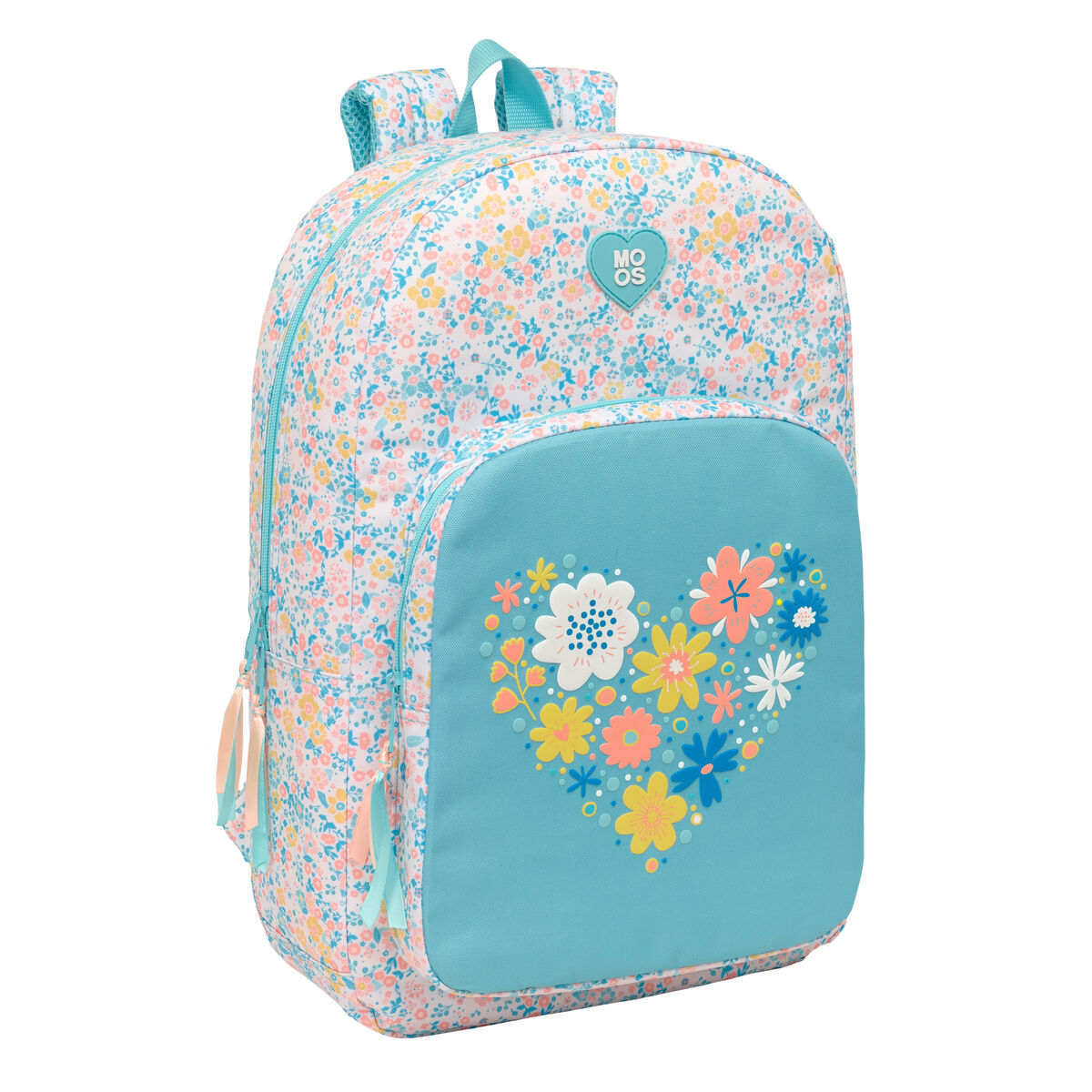 Zaino Scuola Moos Fiori Multicolore 30 X 46 X 14 cm