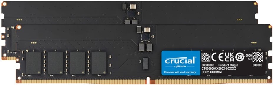 Crucial Ddr5-6400 Kit 64gb 2x32gb Cudimm Cl52 (ct2k32g64c52cu5)
