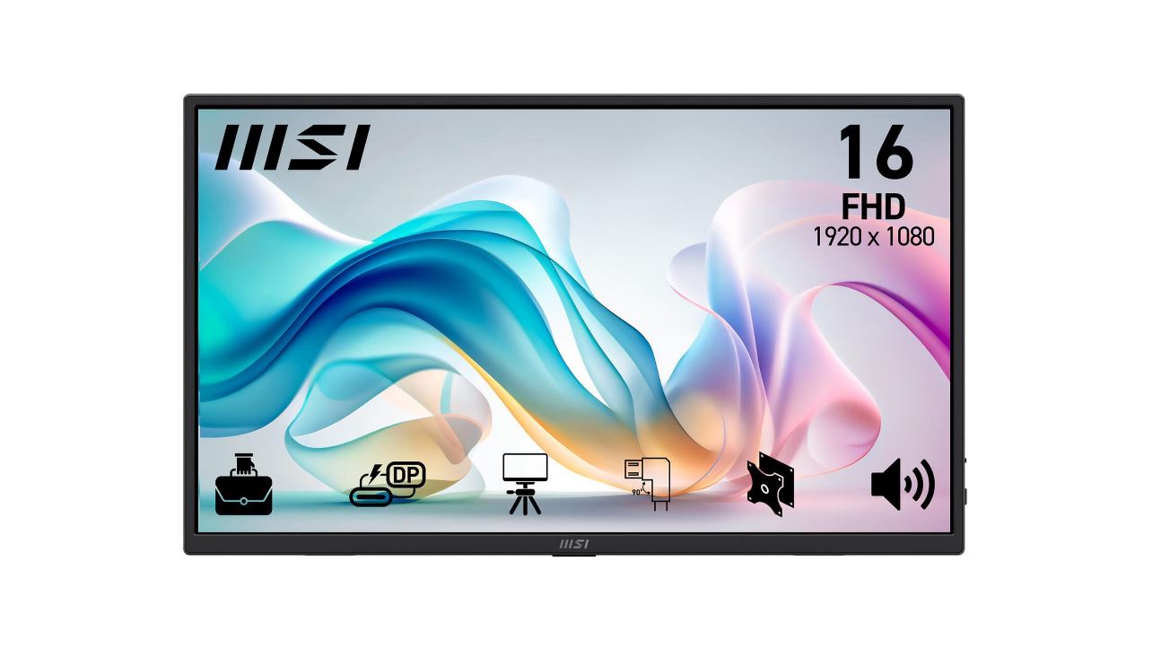 Msi Pro Mp165de E6 Mobiler Monitor 40,6 Cm (16") - Full Hd, Ips, 4mx, 60hz, Hdmi, AdaptivE-Sync [energieklasse E] (9s6-3pe50M-002)